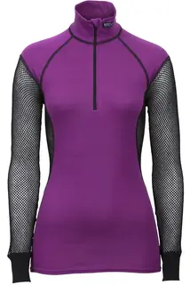 Brynje Wool Thermo Ladies Zip polo Lady Collection - Black/Violet