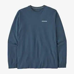 Patagonia LS P-6 Responsibili-Tee M Utility Blue LongSleeve logo t-shirt