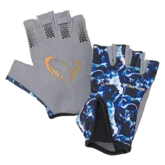 Savage Gear Marine Half Glove XL Sea Blue, Fingerløs Hanske