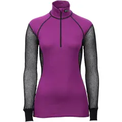 Brynje Wool Thermo Ladies Zip polo S Lady Collection - Black/Violet