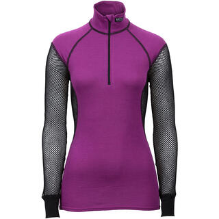 Brynje Wool Thermo Ladies Zip polo Lady Collection - Black/Violet