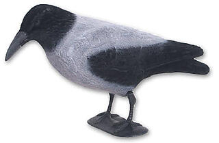 Fladen lokkefugl Kråke grå/sort 3pk Kråke bulvan i naturlig størrelse