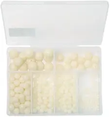 Fladen Luminous Soft Beads 300-pack Selvlysende myke perler 5, 8 og 10mm