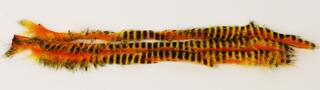 Tiger Barred Magnum Rabbit Strips Black Barred/Yellow Tipped Hot Orange