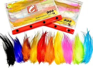 Frödin Heron Hackle Feather Pack 10 farger, 100 fjær