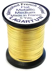 Lagartun Flat Metal Embossed Tinsel M Satin Gold