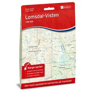 Nordeca Norges-serien Lomsdal-Visten Turkart i Norge-serien med 1:50.000