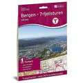 Nordeca Turkart DNT Bergen-7-Fjellsturen 1:25.000 med DNT turinformasjon