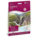 Nordeca Turkart DNT Eidfjord 1:50.000 med DNT turinformasjon