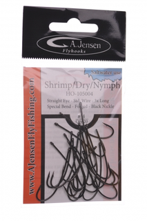 A.Jensen Shrimp/Dry/Nymph 20stk - Reke/tørrflue/nymfe-krok
