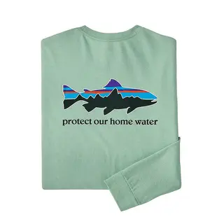 Patagonia M L/S Home Water Trout M Responsibili-T t-skjorte i Tea Green