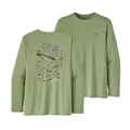 Patagonia M L/S Capilene Green XL Cool Daily Fish Graphic Shirt