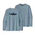 Patagonia M L/S Capilene Steam Blue L Cool Daily Fish Graphic Shirt