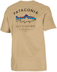 Patagonia Framed Fitz Roy Trout XS T-shirt i organisk bomull, Classic Tan