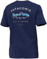 Patagonia Framed Fitz Roy Trout XS T-shirt i organisk bomull, Classic Navy