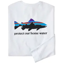 Patagonia M L/S Home Water Trout XL Responsibili-T t-skjorte i White