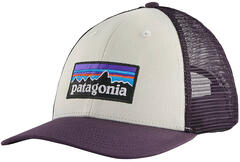 Patagonia P-6 Logo LoPro Trucker Hat White w/Piton Purple