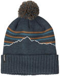 Patagonia Powder Town Beanie Fitz Roy Stripe Knit: Smolder Blue