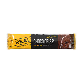 Real On The Go Choco Crisp Protein Bar Proteinbar med smak av mørk sjokolade