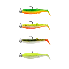 SG Cannibal Shad RTF 8cm #2/0 Ready To Fish Darkwater Mix 4-pack