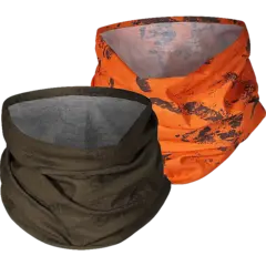 Seeland Neck Gaiter 2-pack hals One Size Pine green og InVis orange blaze halser