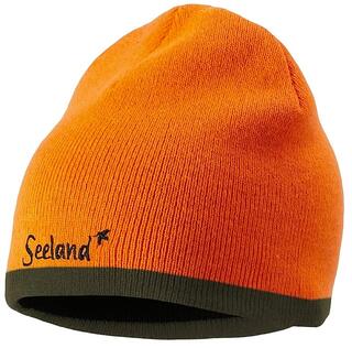 Seeland Ian Reversible beanie lue Vendbar lue i orange og pine green
