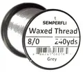 Semperfli Classic Waxed Thread Grey Grey 8/0