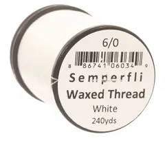 Semperfli Classic Waxed Thread White White 6/0