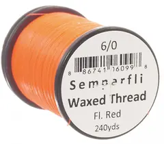 Semperfli Classic Waxed Thread Red Fluoro Red 6/0