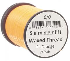 Semperfli Classic Waxed Thread Fl. Or Fluoro Orange 3/0