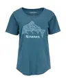 Simms W Floral Trout T-Shirt M Steel Blue Heather