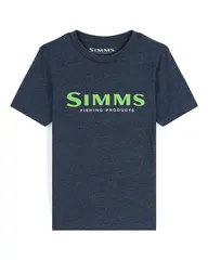 Simms Kid's Logo T-Shirt Harbor Blue S Denne skjorten myk å ta på og i kvalitet