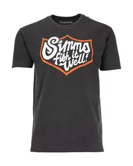 Simms Fish It Well Badge T-Shirt M Charcoal Heather