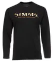 Simms Logo LS Shirt Black S Longsleeve skjorte med Simms logo foran