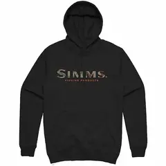Simms Logo Hoody Black M Komfortabel Simms hettegenser i bomull