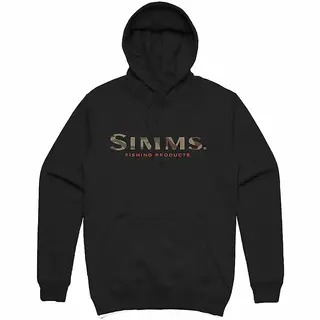 Simms Logo Hoody Black L Komfortabel Simms hettegenser i bomull
