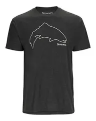Simms Trout Outline T-Shirt Charcoal M Stilren t-skjorte for fiskeentusiaster