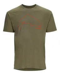 Simms Trout Outline T-Shirt Military XL Stilren t-skjorte for fiskeentusiaster