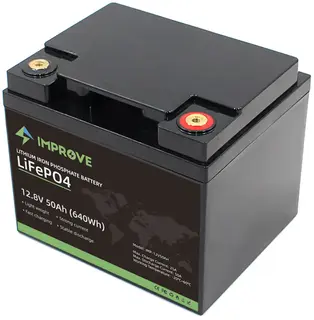 IMPROVE Lithium Batteri 12V 50Ah BT LiFePO4 batteri BMS 50A BLUETOOTH