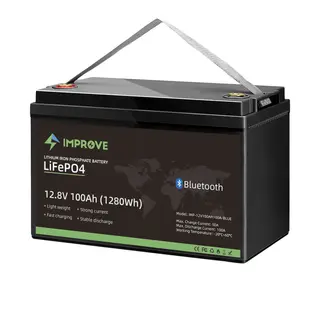 IMPROVE Lithium Batteri 12V 100Ah BT LiFePO4 batteri BMS 100A BLUETOOTH