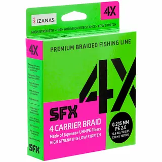 Sufix SFX 4X Low-Vis Green Multifilament av japanske UHMPE fibre