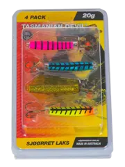 Tasmanian Devil Sjøørret Laks 20g 4-pack sluksett med Tasmanian Devil