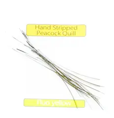 Stripped Peacock Quills - Fluo Yellow Veniard