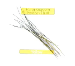 Stripped Peacock Quills - Yellow Veniard