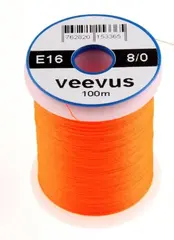Veevus bindetråd 8/0 - Fluo Orange Råsterk, lett å splitte