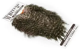 Whiting Spey Hackle Hen Saddle Grizzly dyed Shell Pink